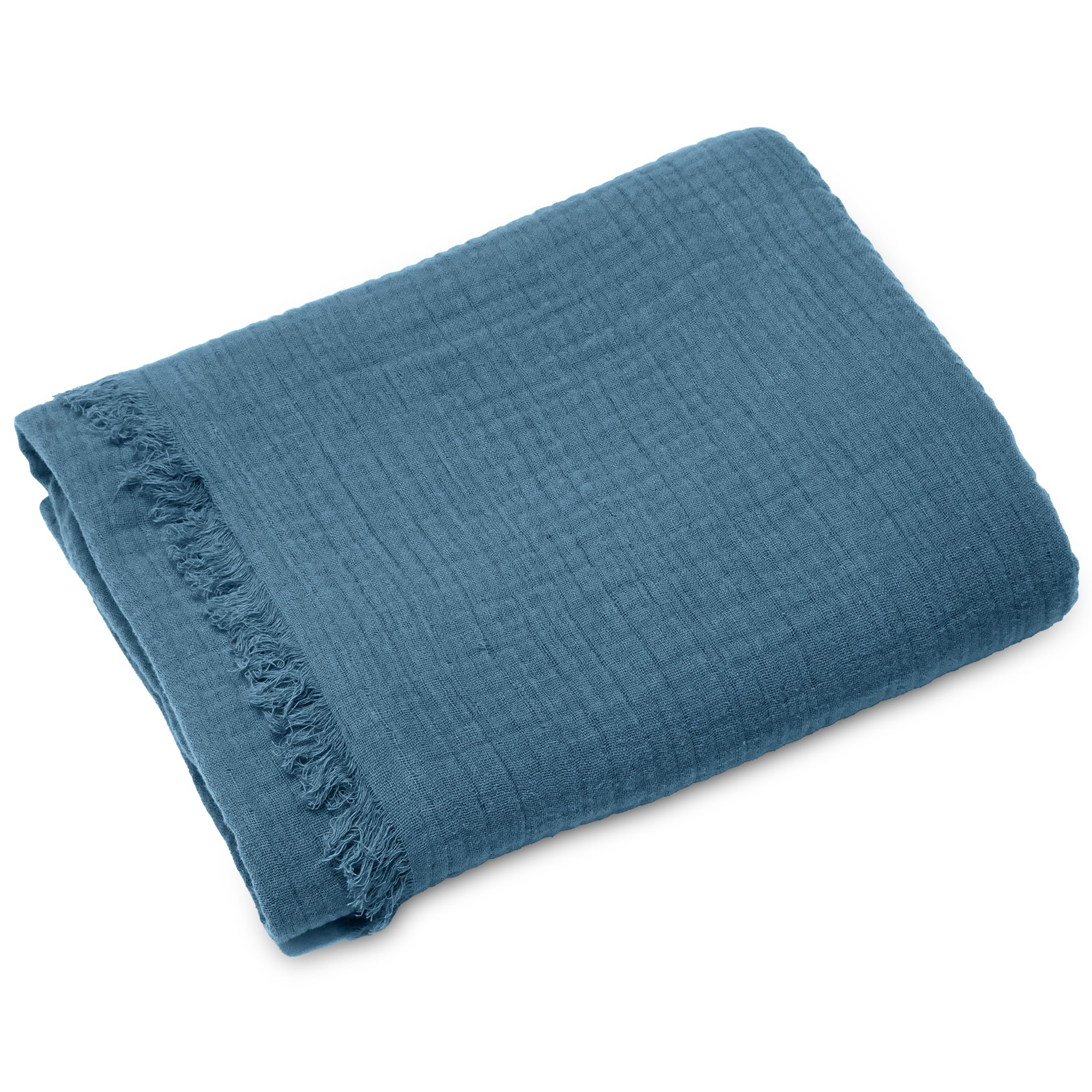 Drap De Plage 95x180 Mousseline De Coton Collection Kea Bleu Marine