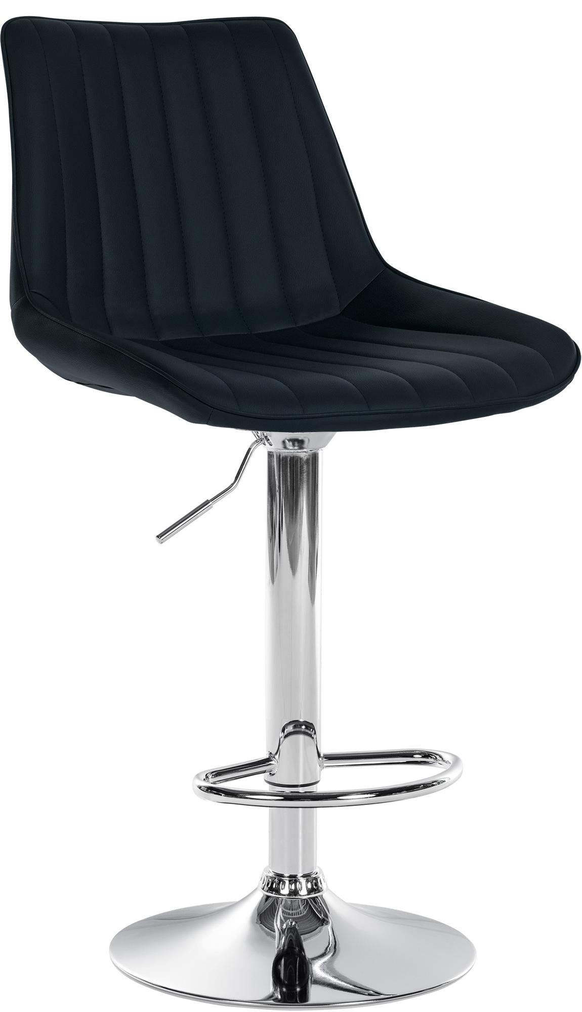 Tabouret De Bar X1 Réglable En Hauteur Pivotant À 360° Assise En Pvc Noir 10_0005421