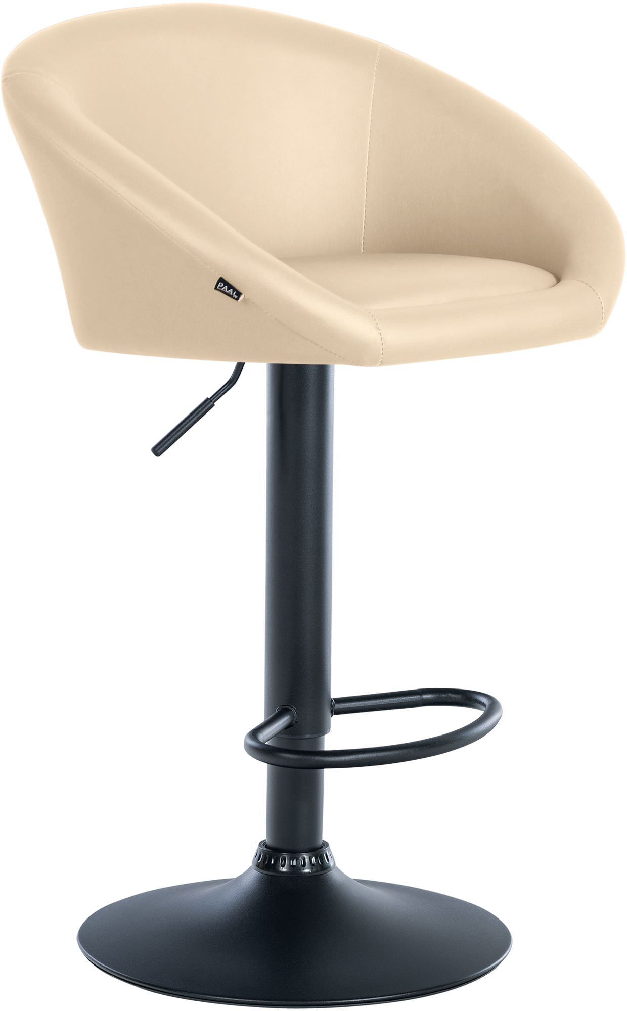 Tabouret De Bar Davie Simili Cuir Noir Crème