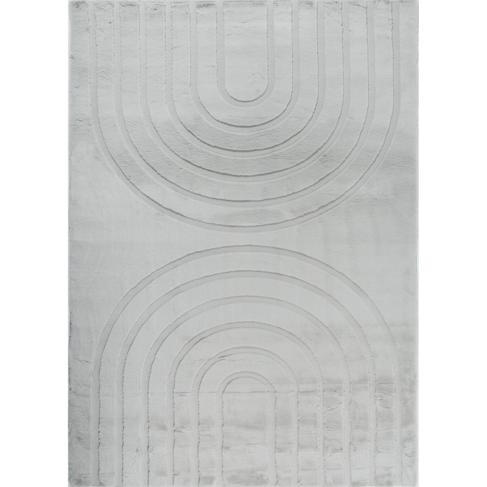 Tapis Gris Géométrique Antidérapant Doux Lavable - 120 X 160 Cm