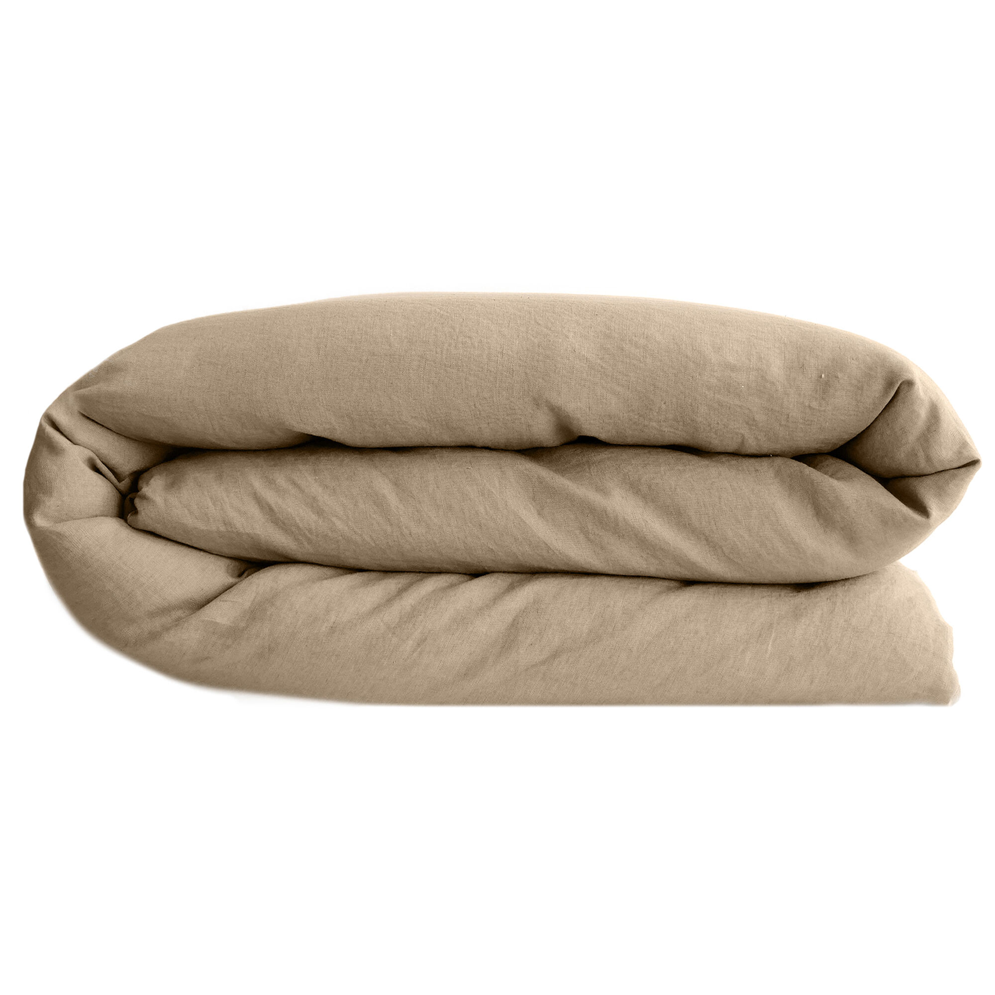 Housse De Couette Lin Et Coton 260x240 Cm Collection Opera Marron Camel