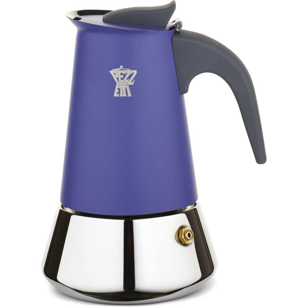 Cafetière Italienne Steelexpress Acier Inoxydable Bleu Indigo 12x11xh19 Cm Pezzetti