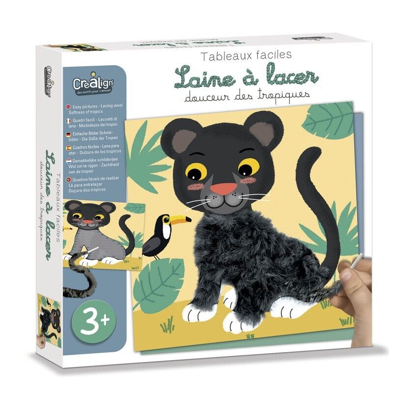 Tableau À Lacer Crealign 18 X 18 Cm Multicolor Carton Et Laine
