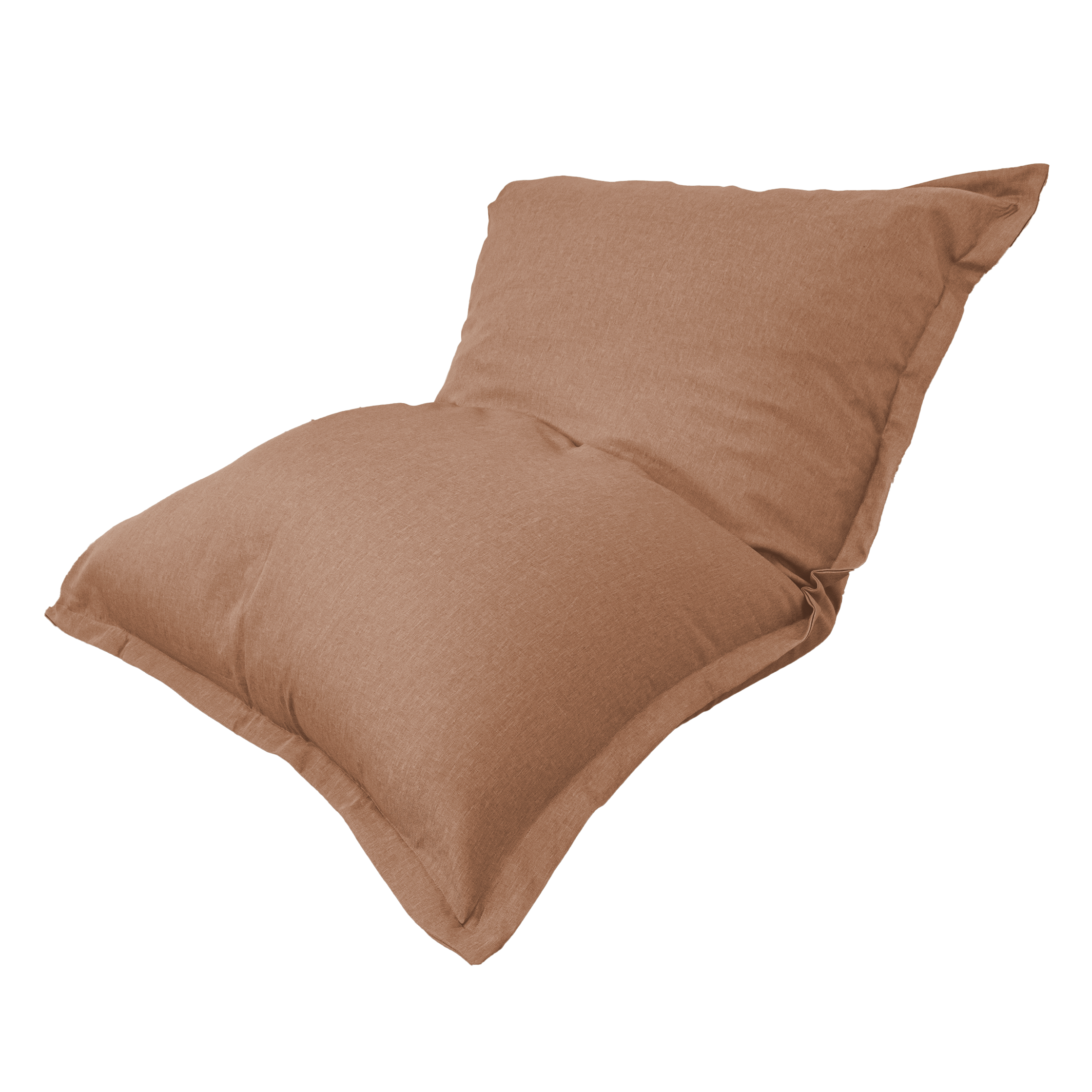 Pouf Intérieur Xxl - Housse Effet Lin - 190x155cm - Marron