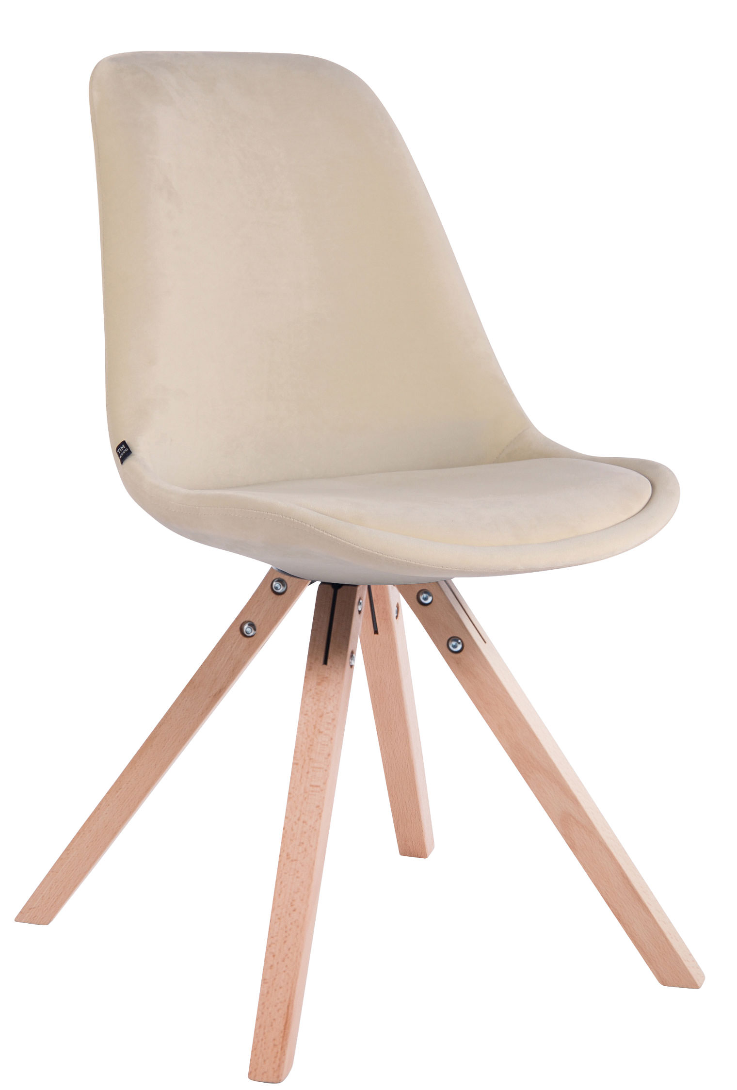 Lot De 4 Chaises Toulouse Velours Carré Naturel Crème