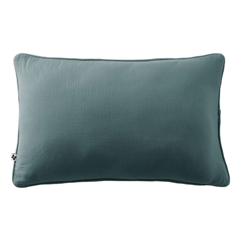 Coussin Déhoussable Avec Passepoil "gaïa" 40 X 60 Cm "gaze De Coton" L'Effet Papillon - Gaia Canard -