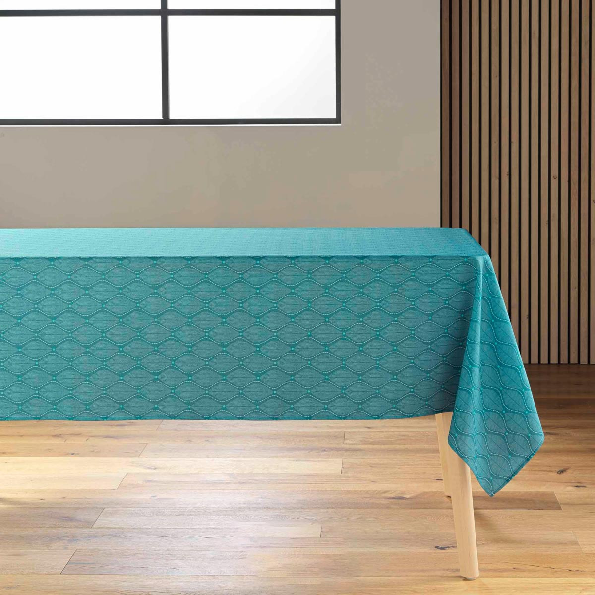 Nappe Antitache Imprimé "ofelis" 145x240cm Bleu