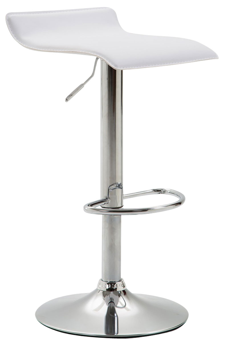 Tabouret De Bar Dyn V2 Cuir Synthétique Chromé Blanc