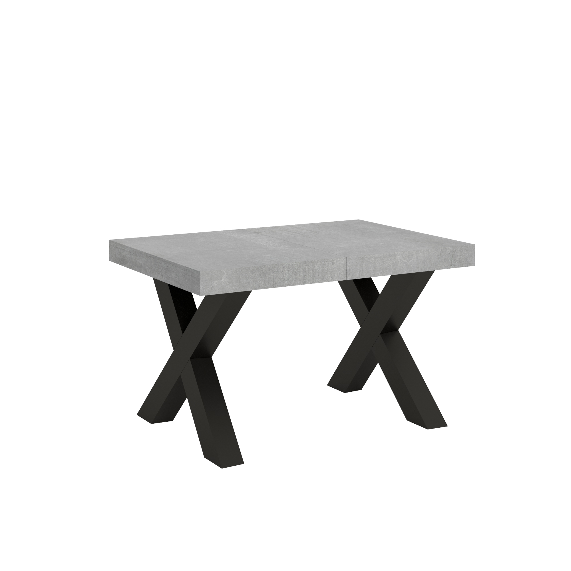 Table Extensible 120/224x90 Cm Traffic Gris Béton Pieds Anthracite