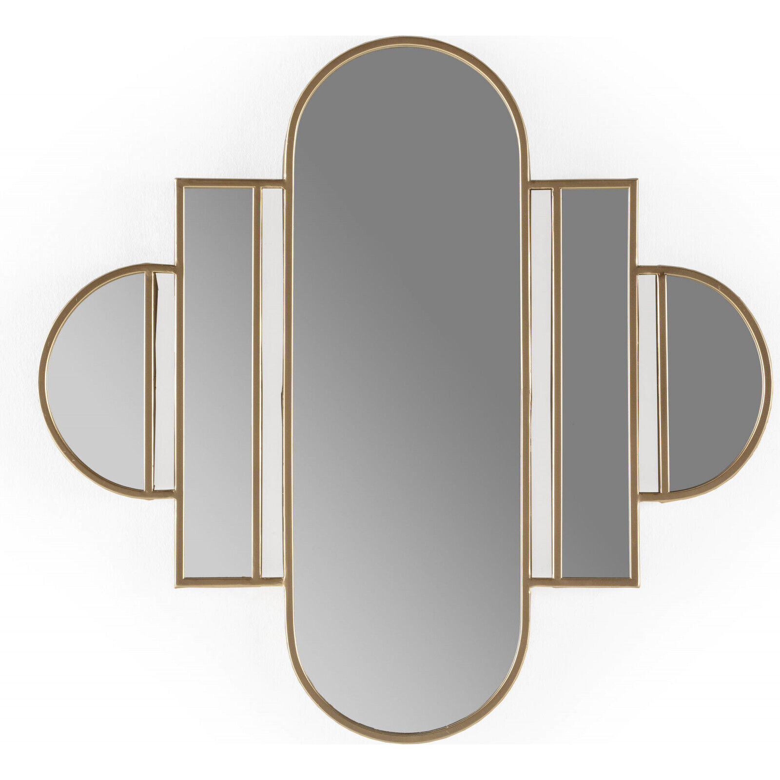 Miroir Élégance Dorée Pour Salon Moderne - Doré Lumineux Subtil Et Contemporain