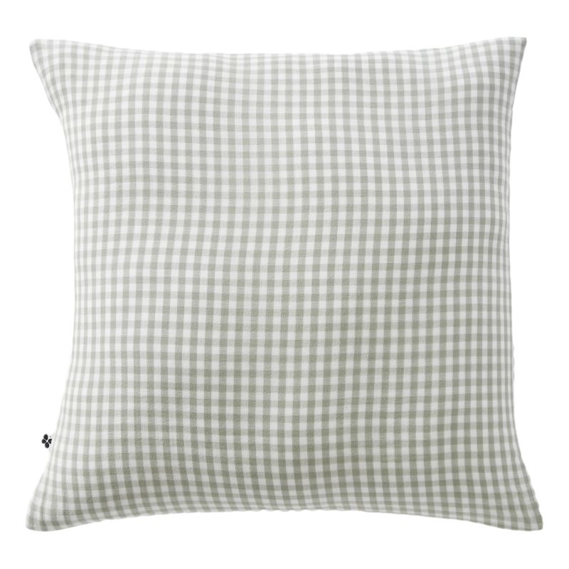 Taie D'Oreiller "vickie" 60 X 60 Cm & 50 X 70 Cm Tissé Teint "gaze De Coton" L'Effet Papillon - Vickie Eucalyptus - - Vickie Eucalyptus - Taie D'Oreiller 60 X 60 Cm
