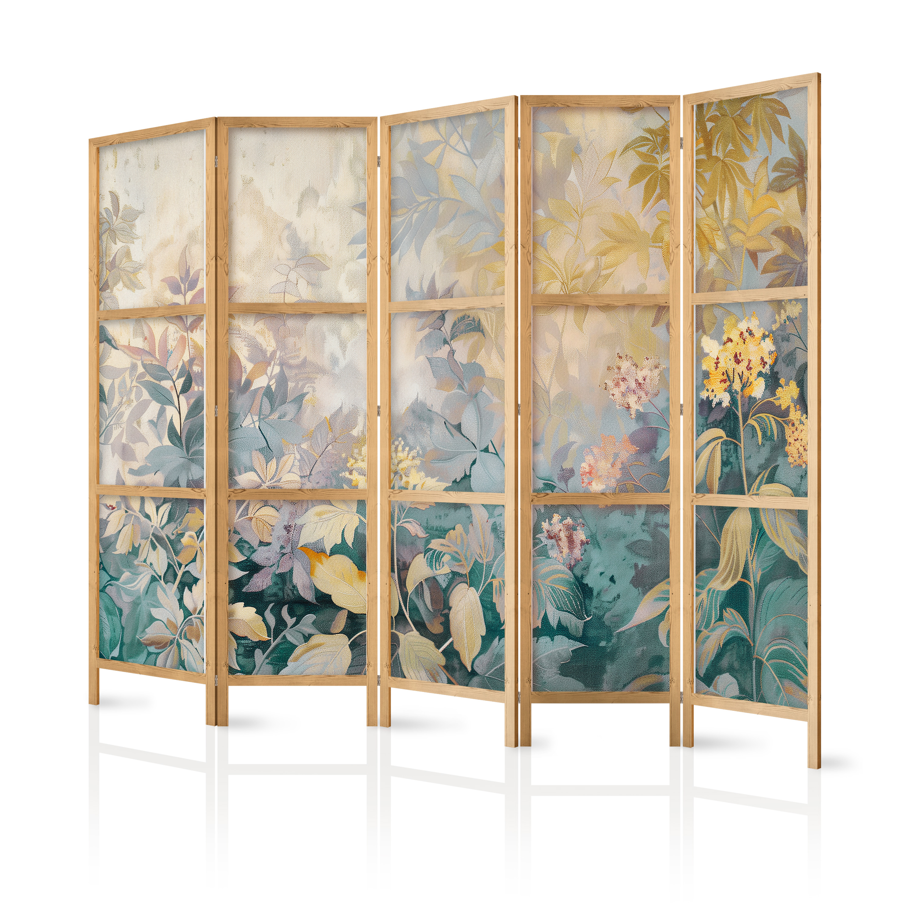 Paravent Japonais - Tapisserie Motif Prairie Et Fleurs - Kilim Au Motif Printemps 225x172