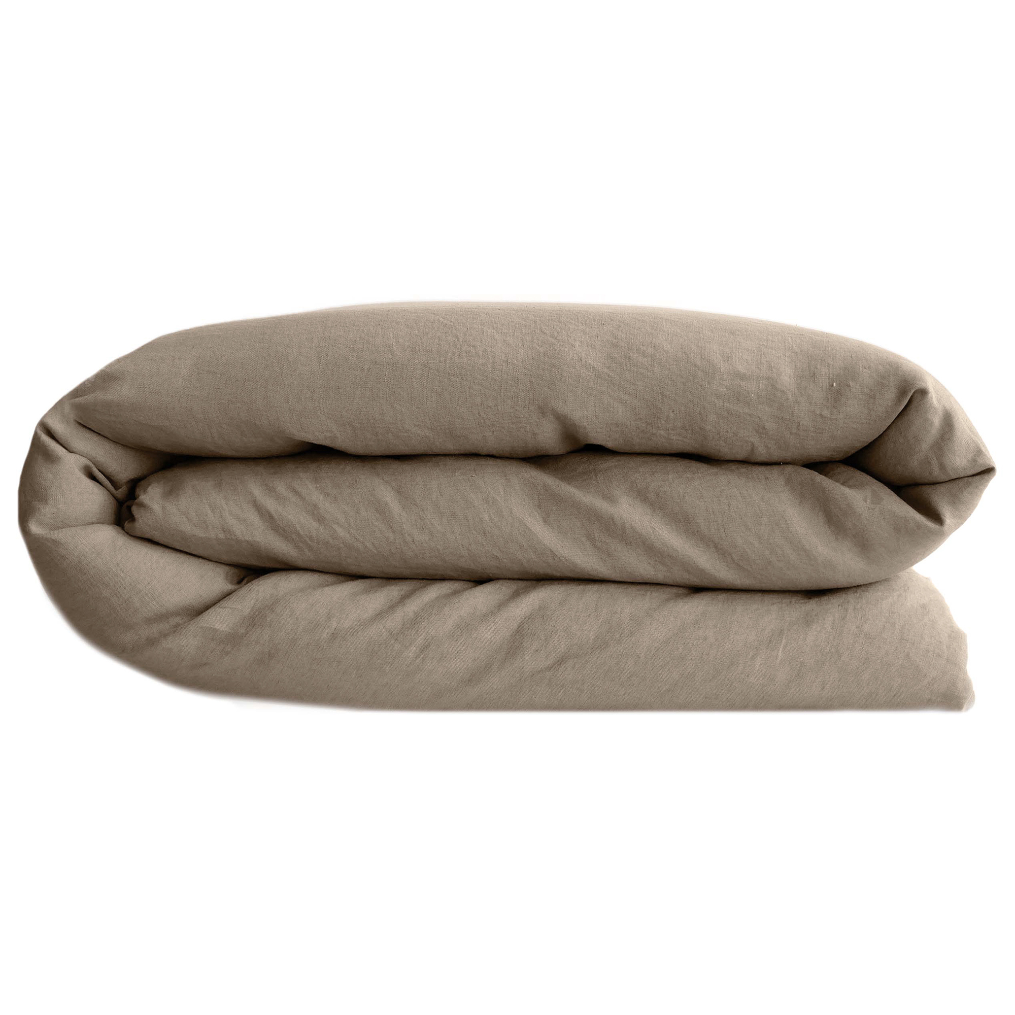 Housse De Couette Palace Pur Coton Lavé 200x200 Cm Uni Marron Camel