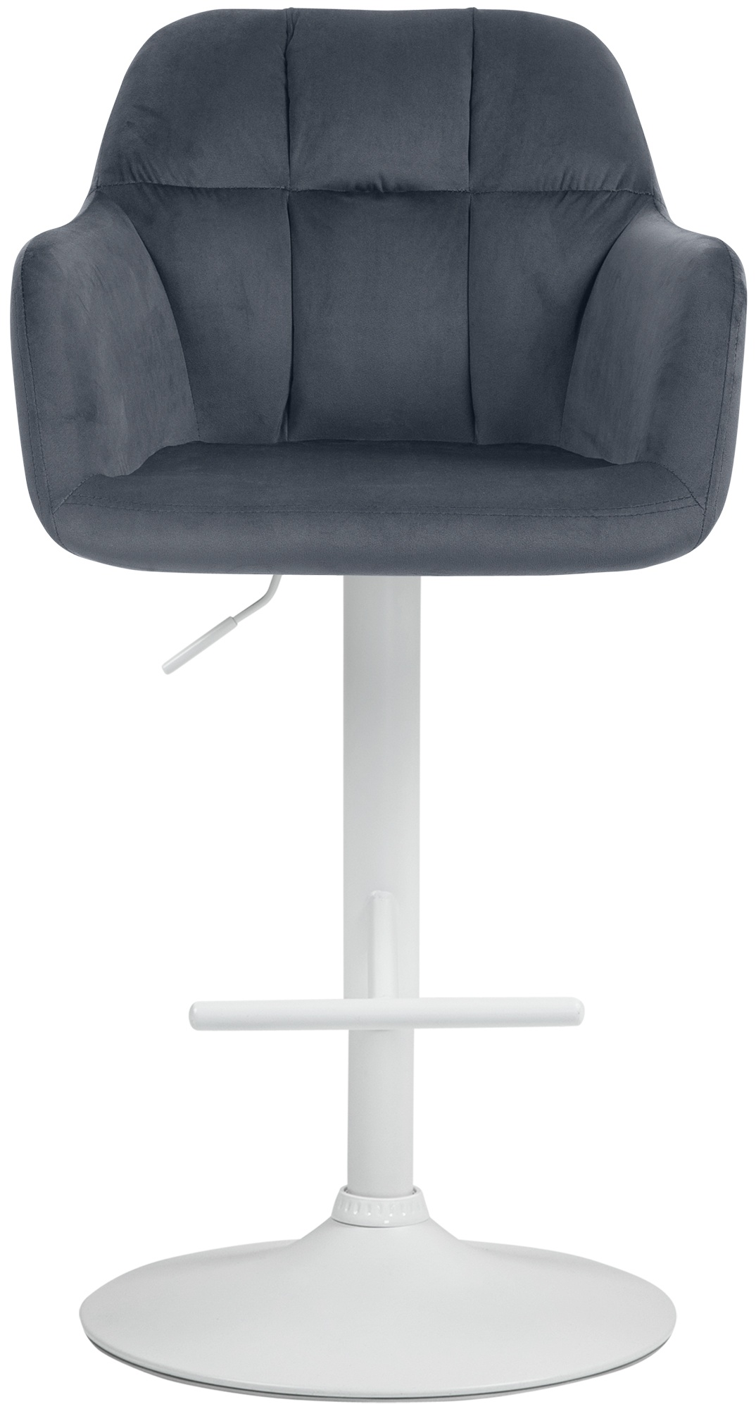 Tabouret De Bar Natoma Velours Blanc Gris Foncé