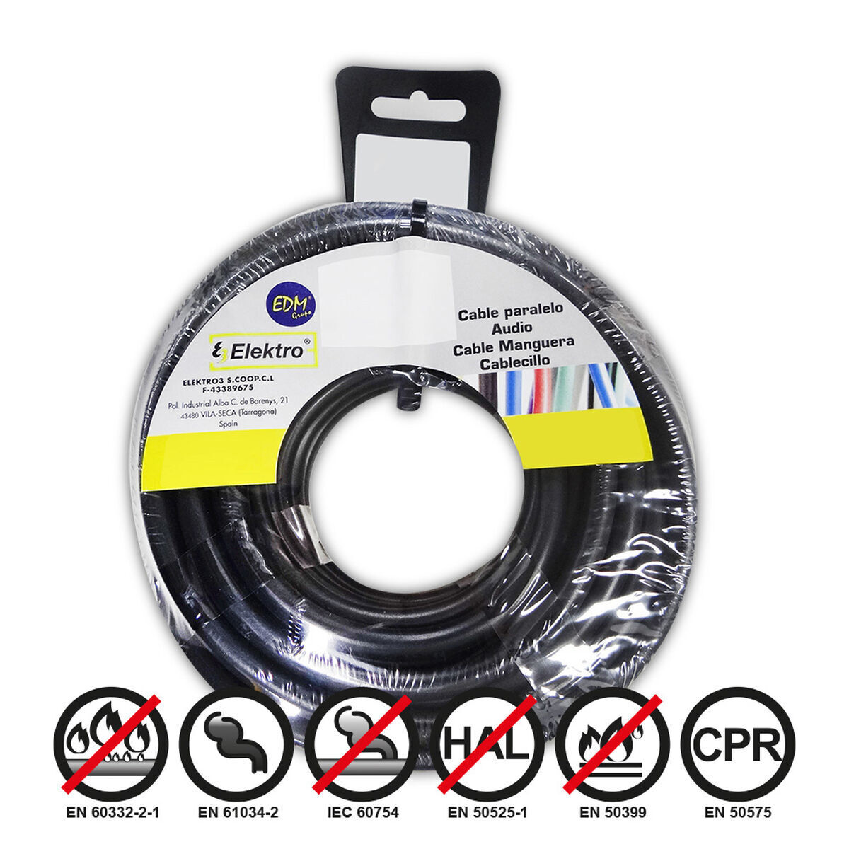 Câble D'interface Parallèle Edm 28506 Noir 50 M