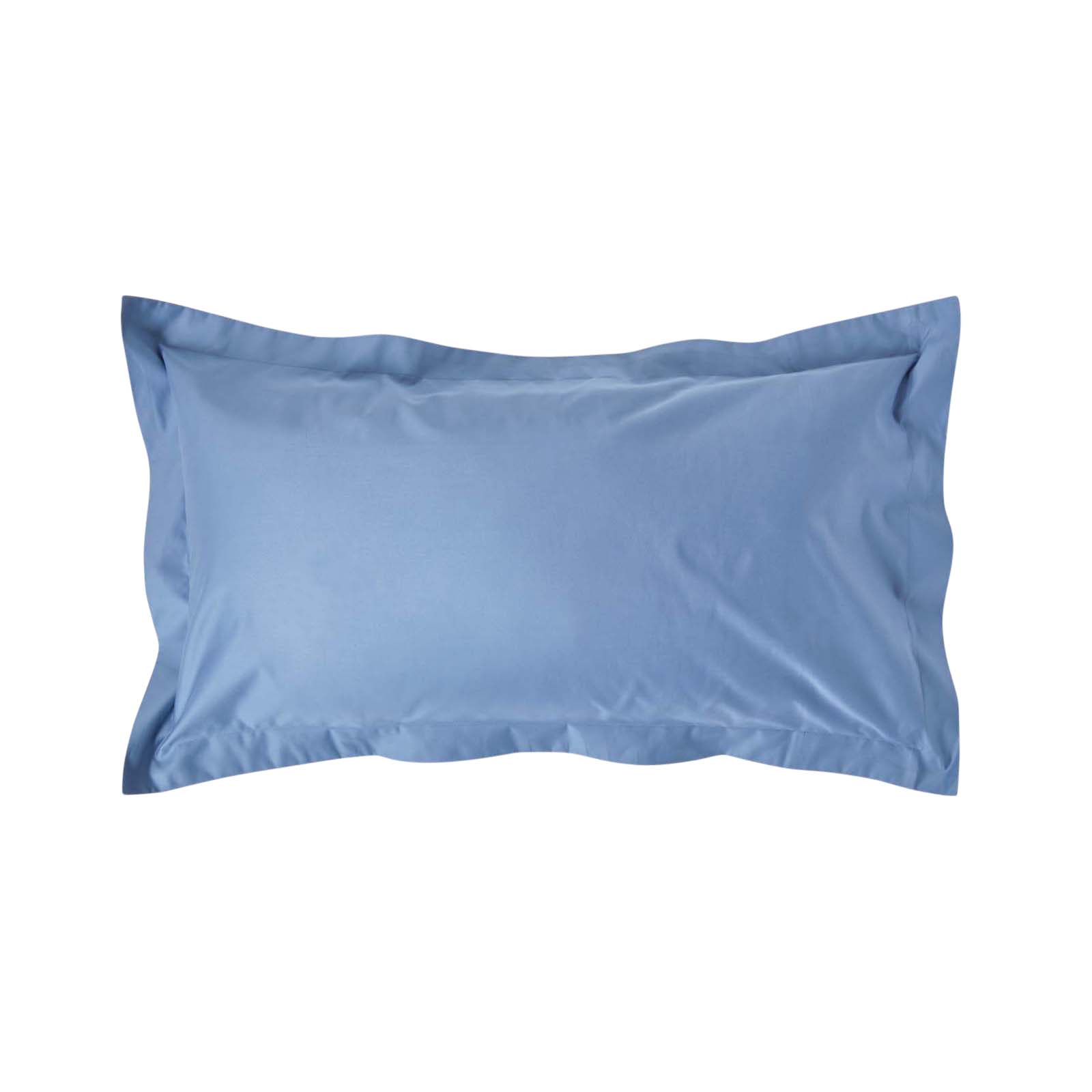 Taie D'oreiller À Volants Premium 50x90cm Bleu Coton Égyptien 1000tc Homescapes