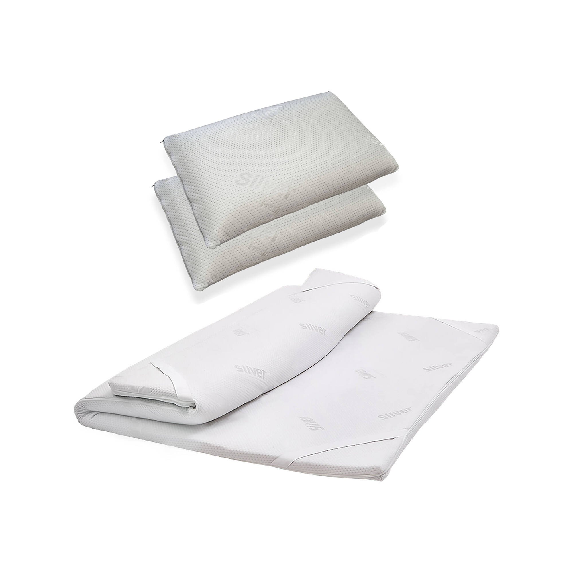 Topper Demi-carré, En Tissu, Blanc, 200x120h5 Cm