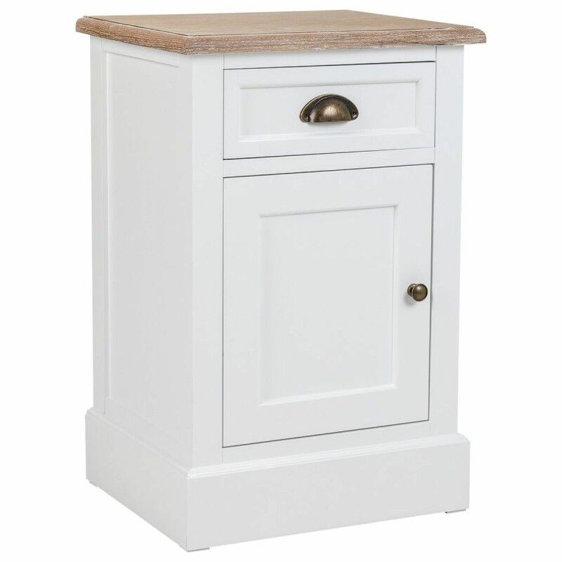 Table De Nuit Alexandra House Living Blanc Marron 35 X 63 X 41 Cm