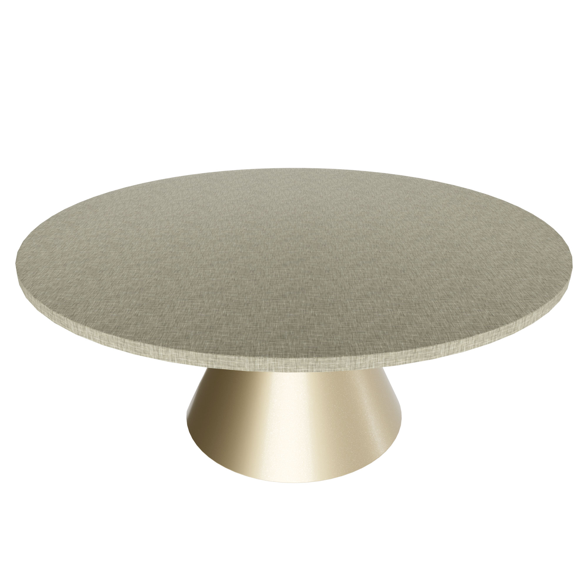 Artù Brass - Table De Salle À Manger Ronde ⌀ 120 Cm En Bois Stratifié Avec Base Conique En Métal-gris Texturé