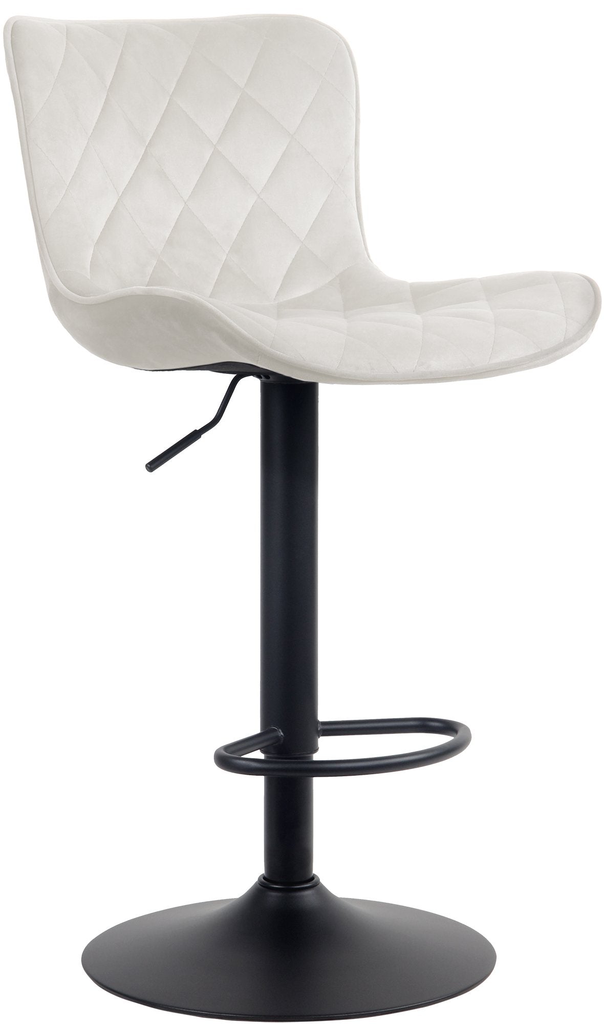 Tabouret De Bar X1 Coutures Décoratives Pied Trompette Hauteur Réglable En Métal Noir Assise En 10_0004859