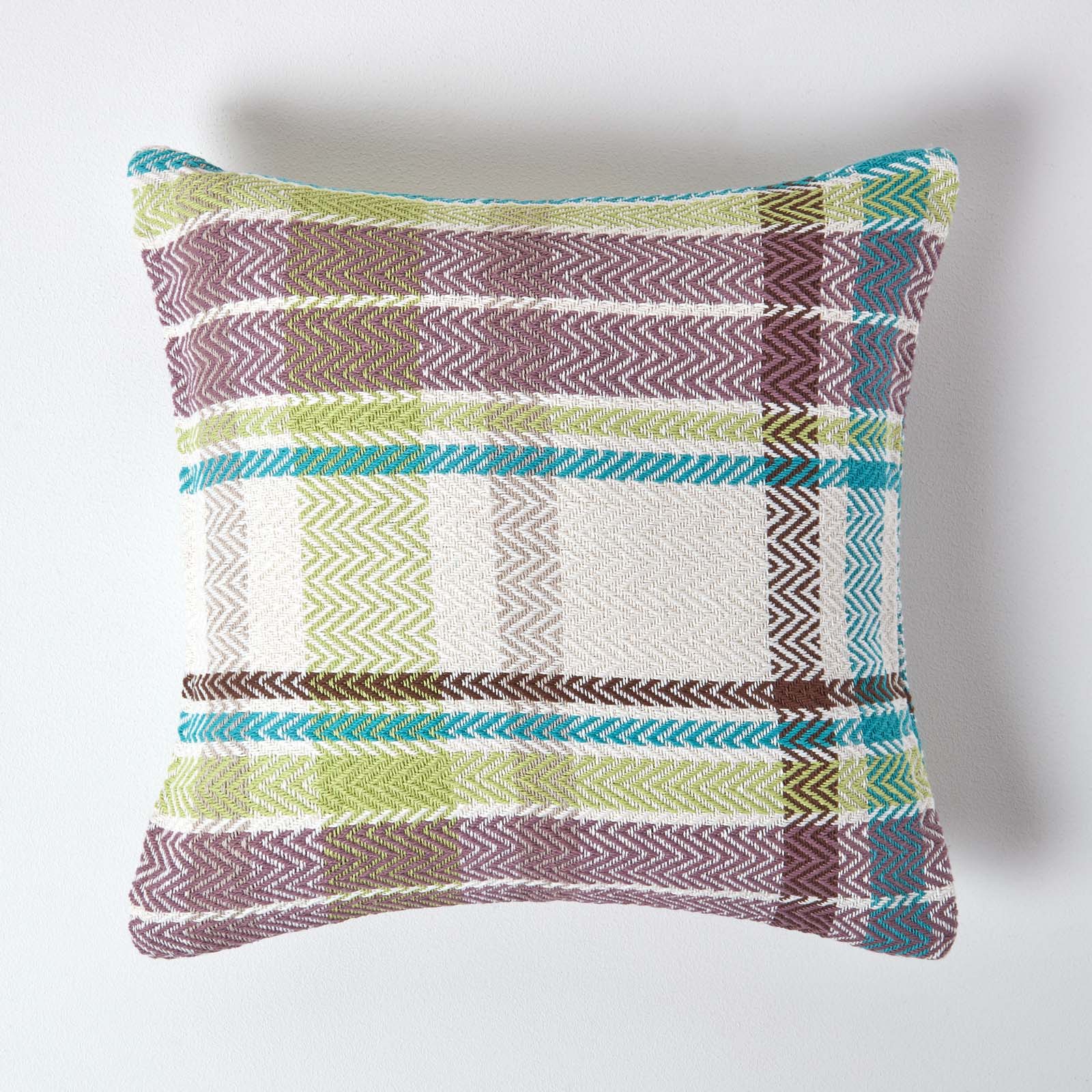 Housse De Coussin Falun À Carreaux Verts En Coton, 45x45cm - Homescapes