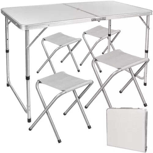 Table Pliable Portable Camping + 4 Chaises 5 En 1