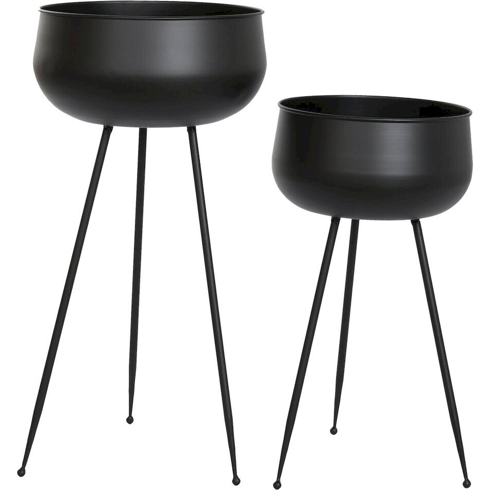 Support Plante Métal Noir Style Urbain Design Élégant Intérieur - Noir Mat Élégant