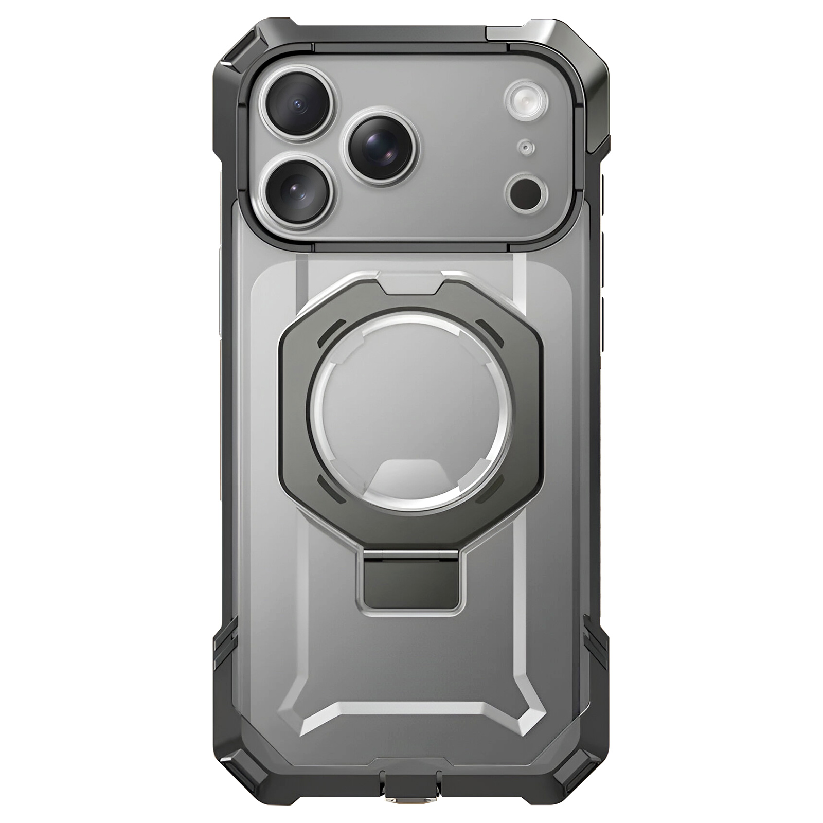 Coque Magsafe Pour Iphone 17 Pro Max Avec Béquille Antichoc 4.5m Bouton Photo Gris Supcase