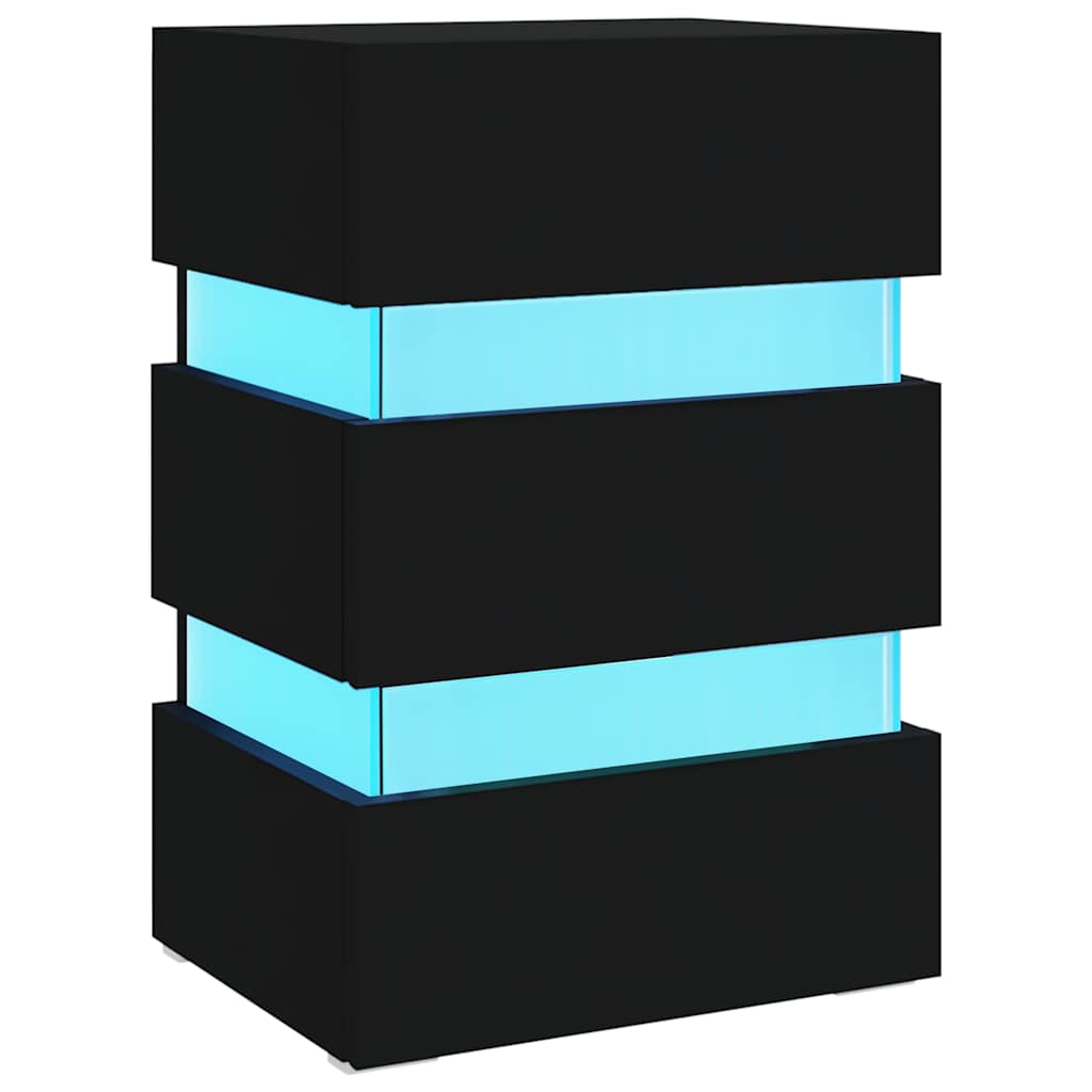 Table De Chevet Avec Lumière Led Et 3 Tiroirs 45 X 35 X 67 Dec034743