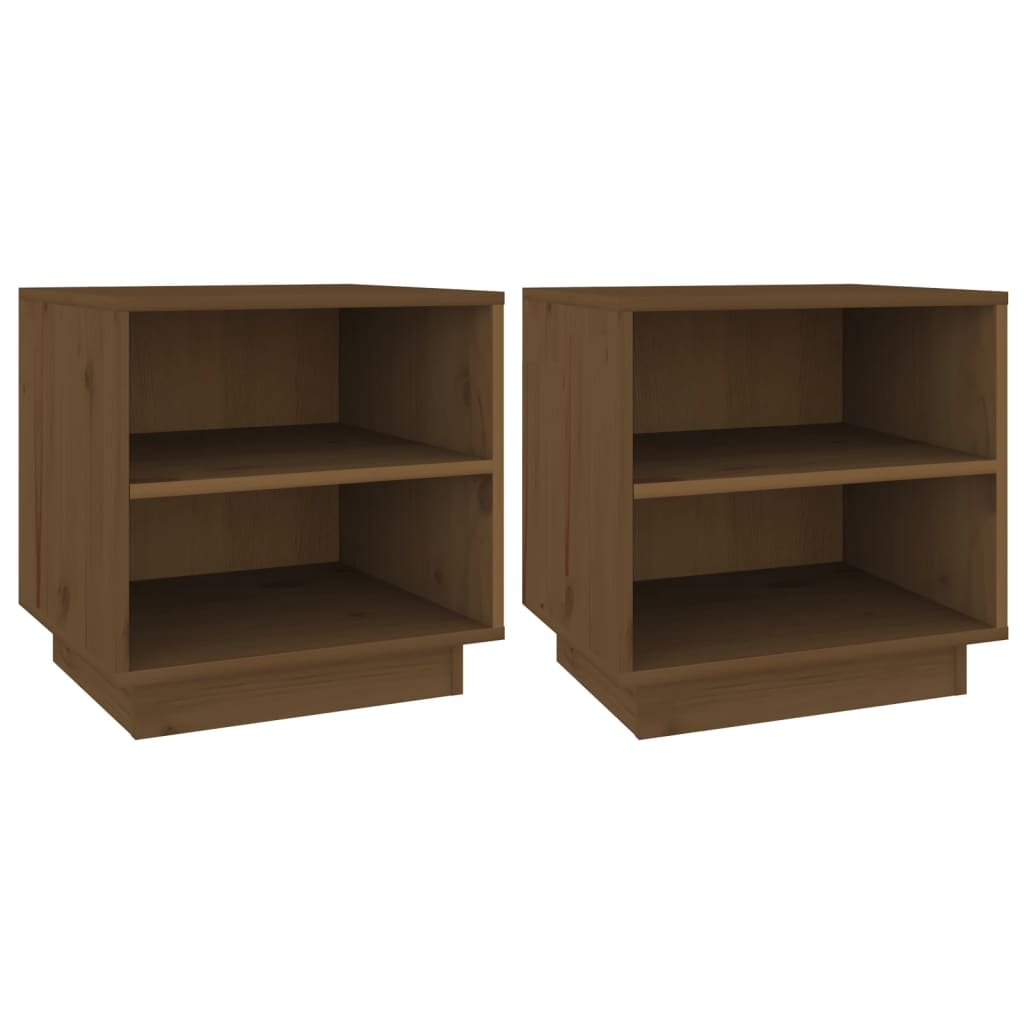 Lot De 2 Tables De Chevet Avec Étagères 40 X 34 X 40cm Bois Dec035919