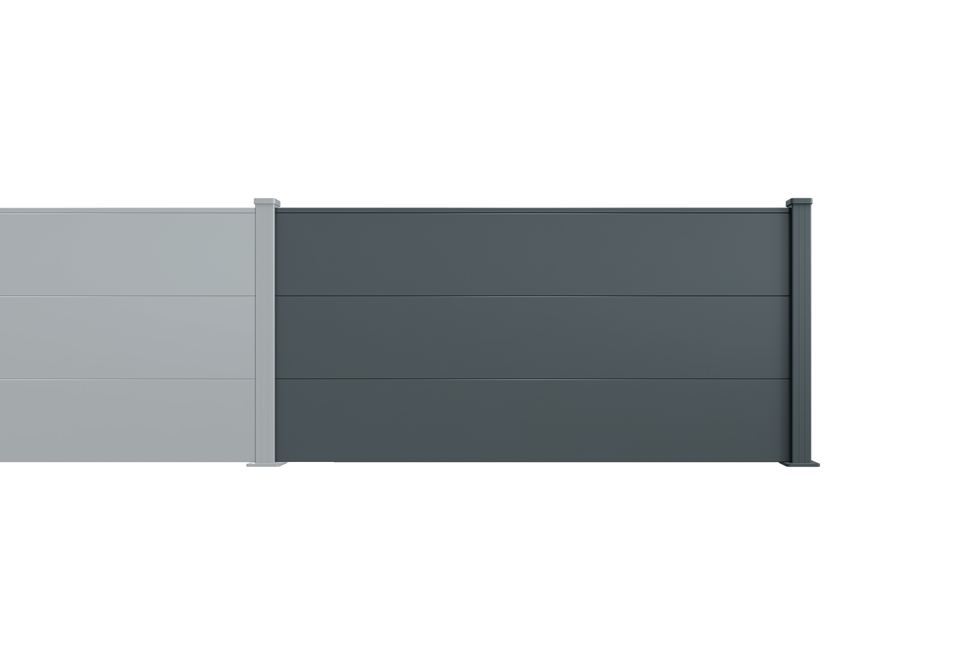 Kit Extension Clôture Aluminium Lames Larges 2m H.90 Gris Anthracite - Alpis