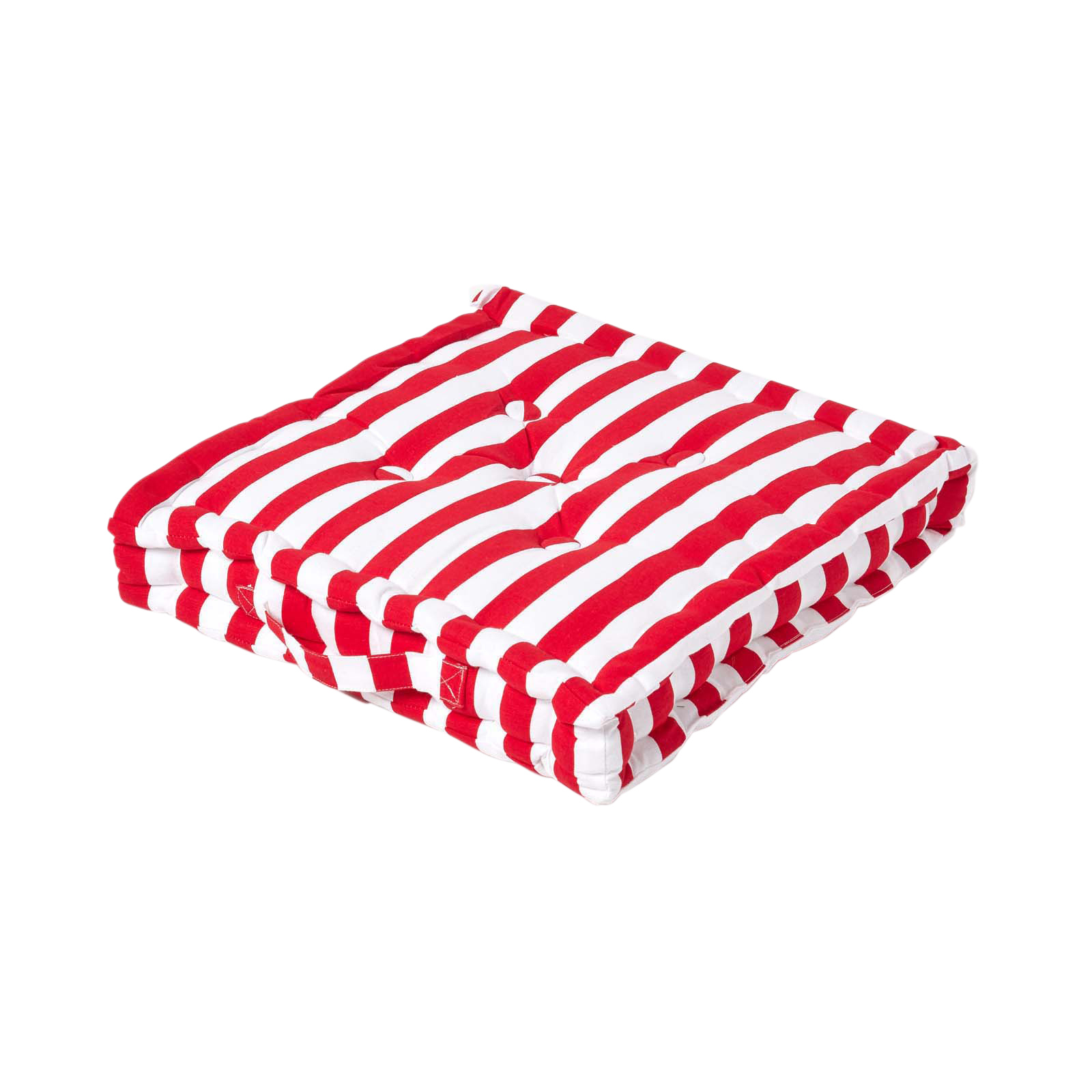 Coussin De Sol Rouge Grandes Rayures 50x50cm - Homescapes