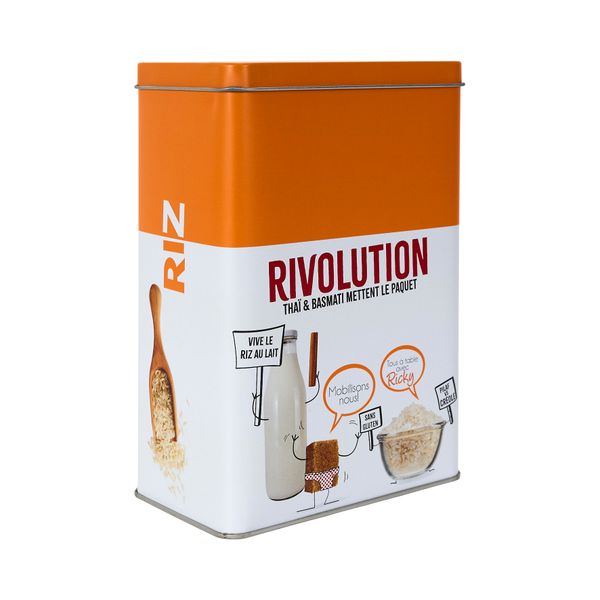 Boite Metal - Cook Concept - Ludique - Conservation - Orange Et Blanc