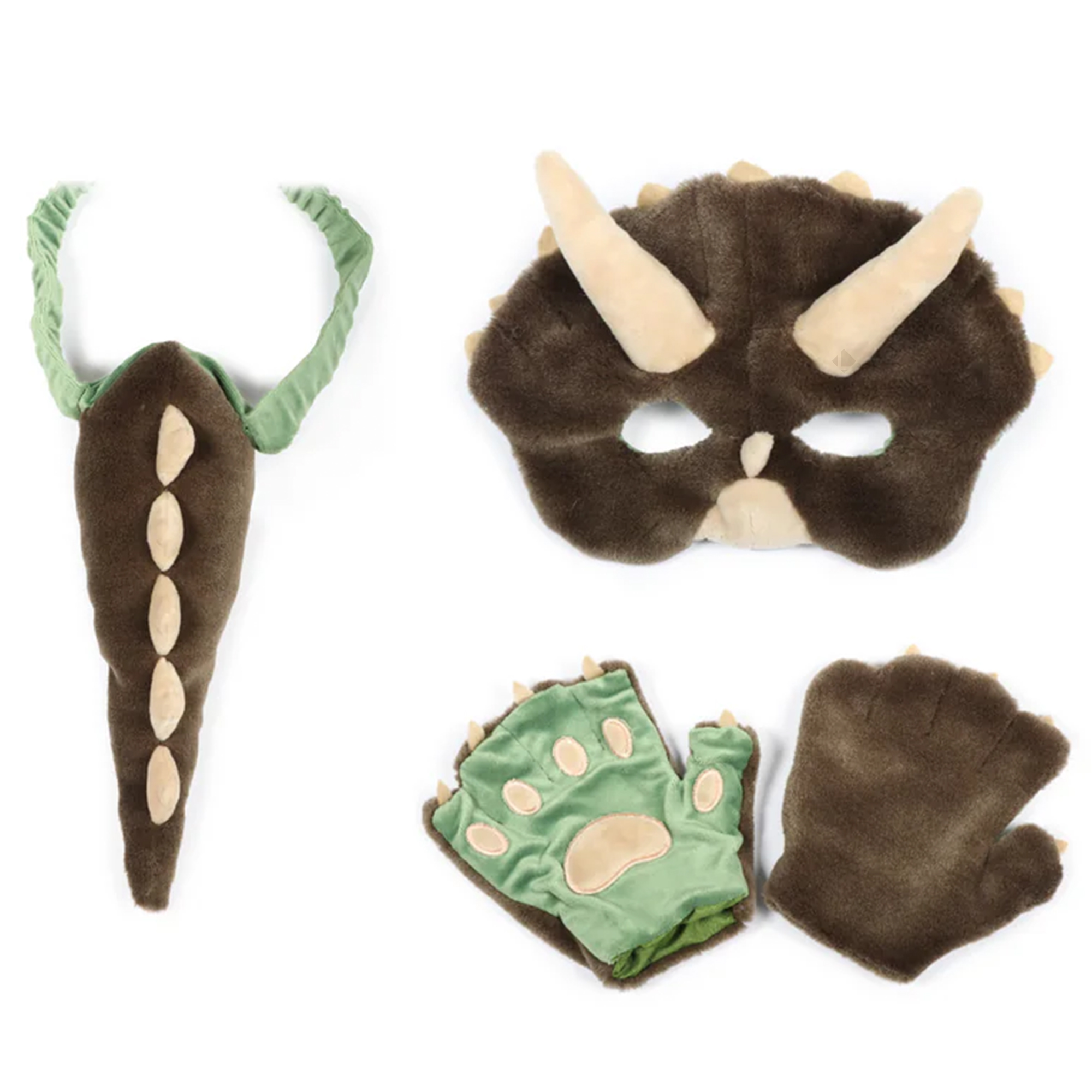 Ensemble 3 Pièces Déguisement En Peluche Pour Enfant Dino Vert
