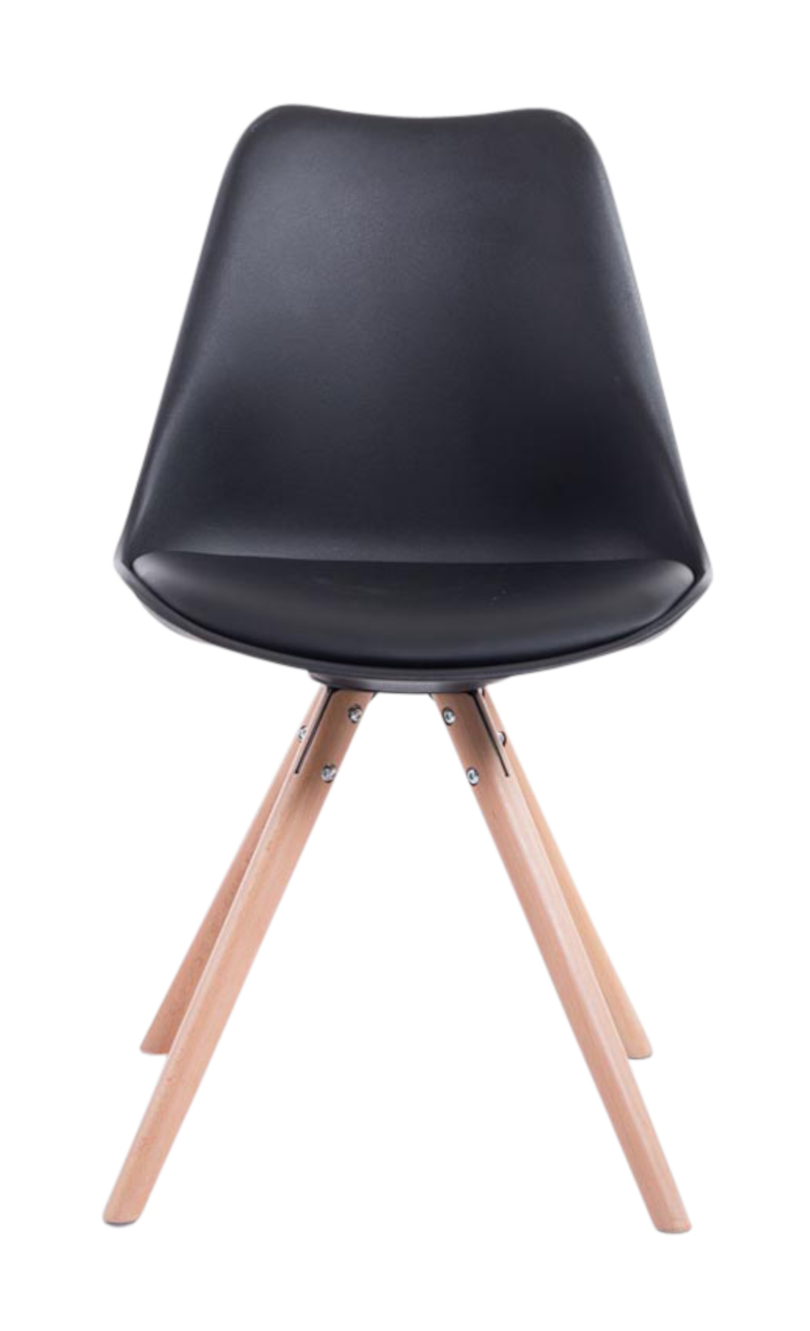 Lot De 4 Chaises Toulouse Simili Cuir Rondes Naturel Noir