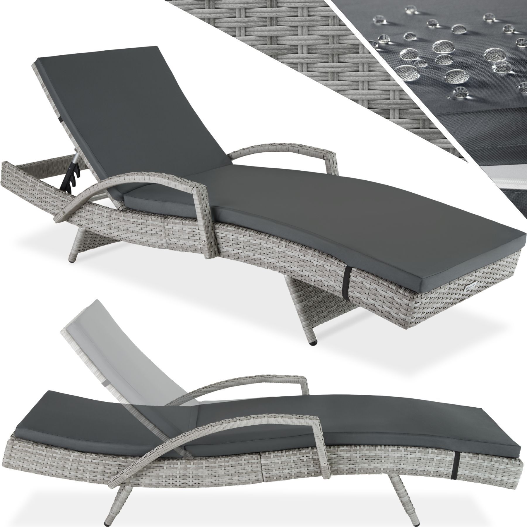 Bain De Soleil Oceane 5 Positions Cadre En Aluminium Gris Clair