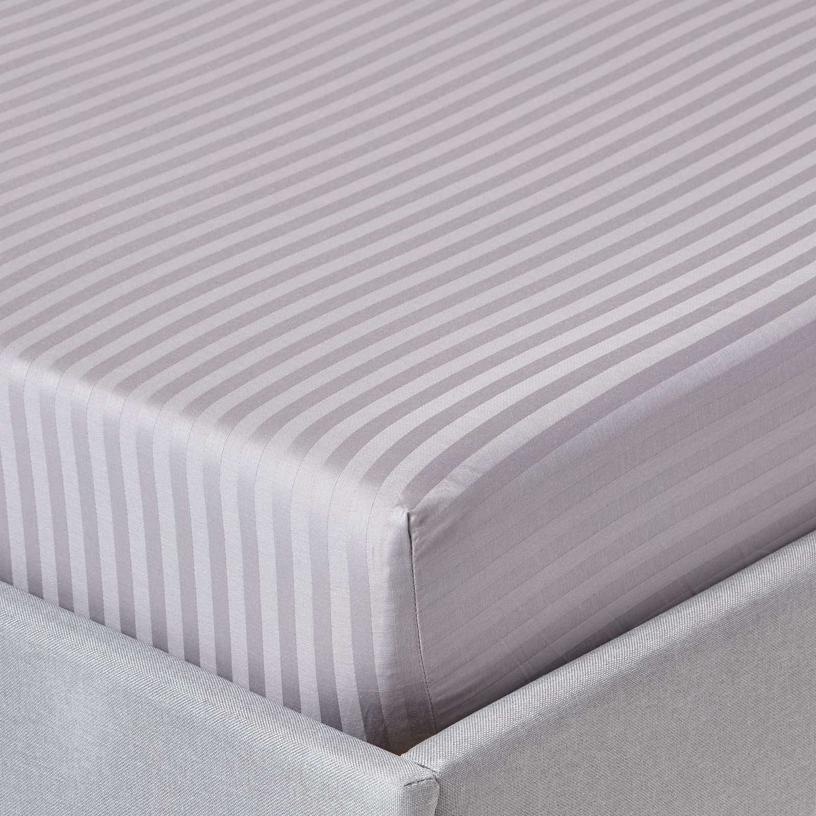 Drap-housse 90x190cm Gris Coton Égyptien 330tc Homescapes