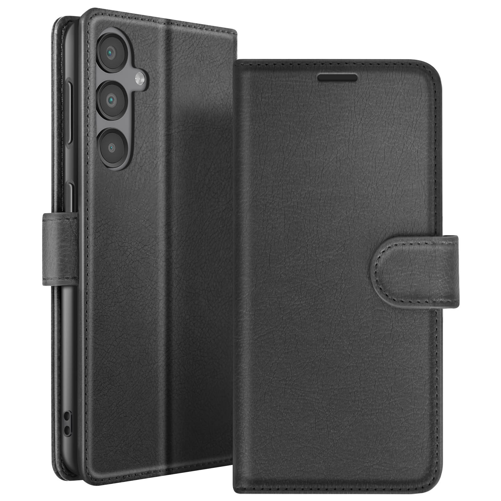 Étui Portefeuille Pour Galaxy A16 Avec Fonction Support Et Languette Magnétique Noir Zanaé