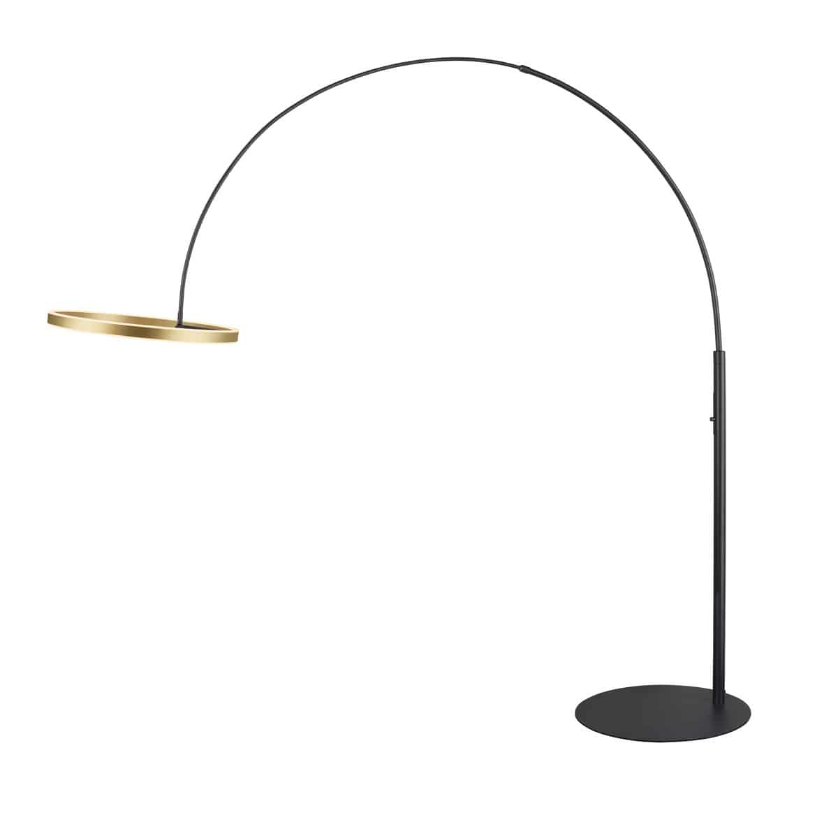 SLV Lampe sur pied LED One Bow FL, noir/laiton, acier
