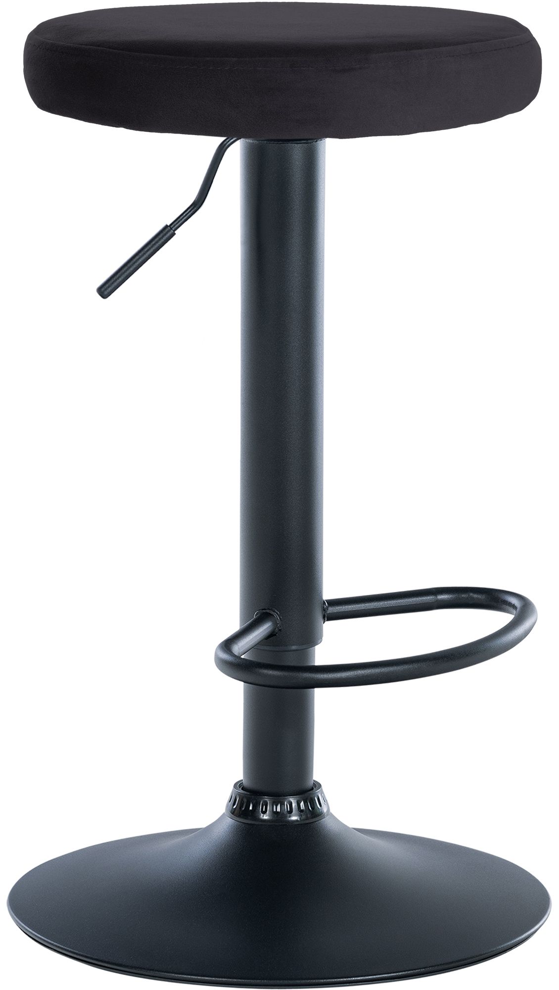 Tabouret De Bar Ponte Velours Noir Noir