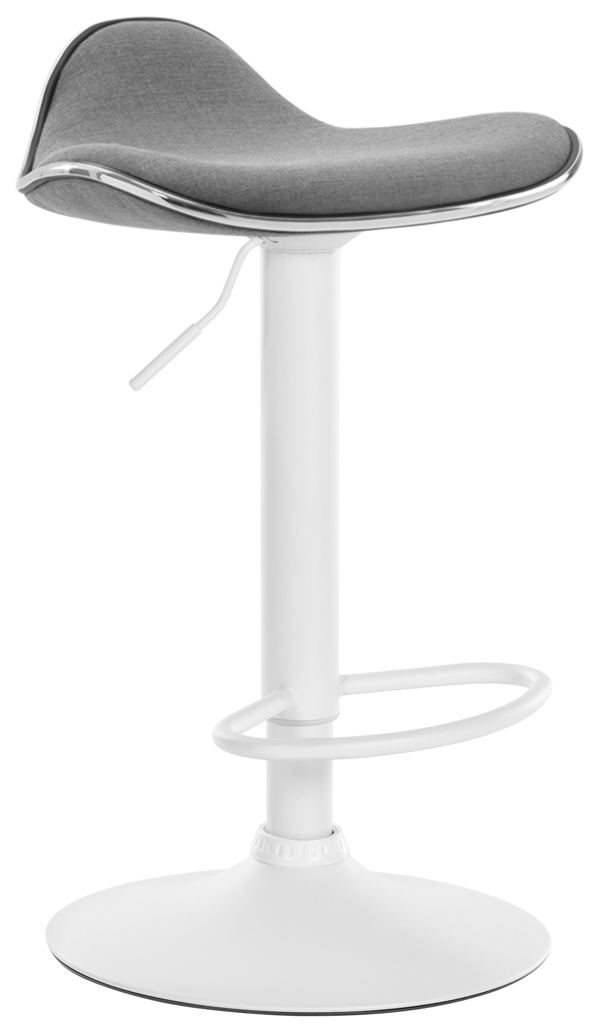 Tabouret De Bar Shanghai Tissu Blanc Gris Clair
