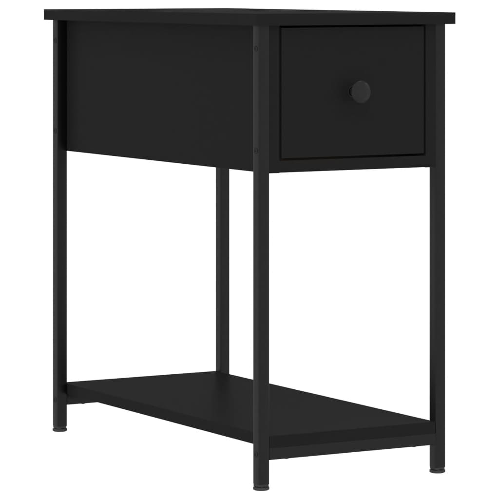 Table De Chevet Avec Tiroir 30 X 60 X 60 Cm Bois D'ingénierie Noir Dec034345