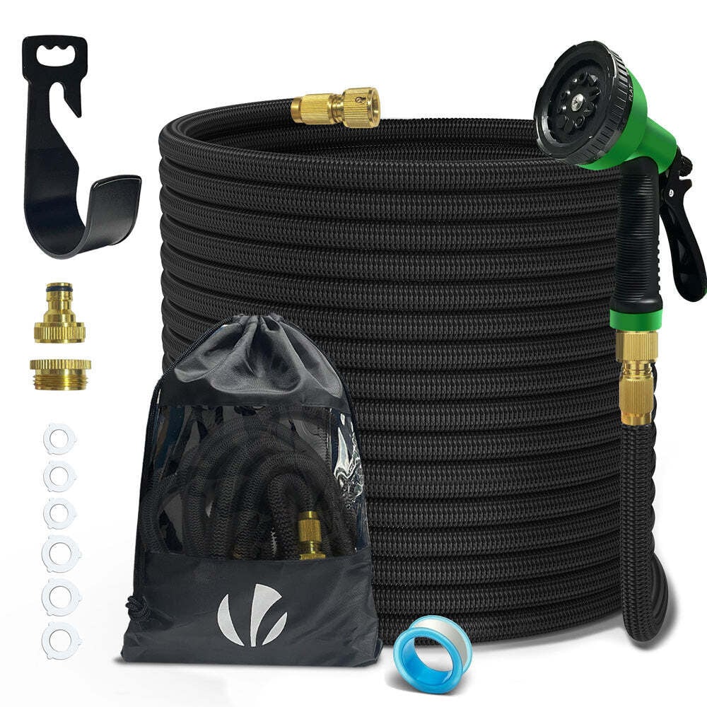 Vounot Tuyau D'arrosage Extensible 30m Renforce Avec Accessoires Noir