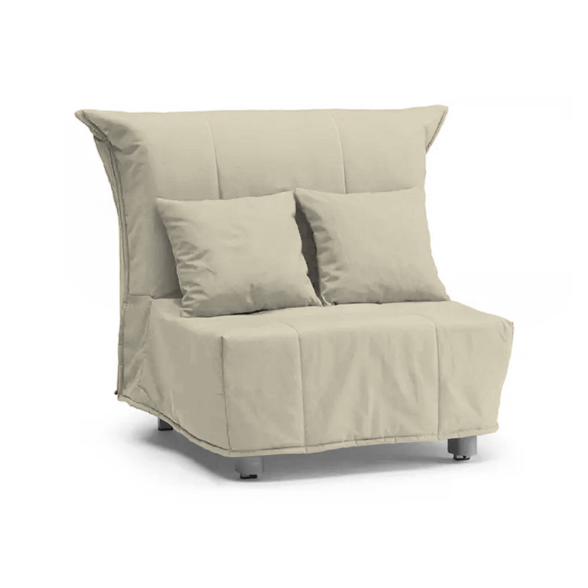 Canapé Lit,en Tissu,beige,85x90h85 Cm