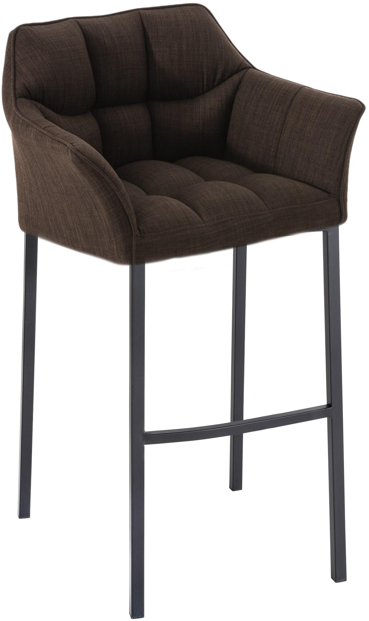 Tabouret De Bar Damaso B En Tissu Avec Structure À 4 Pieds Brun