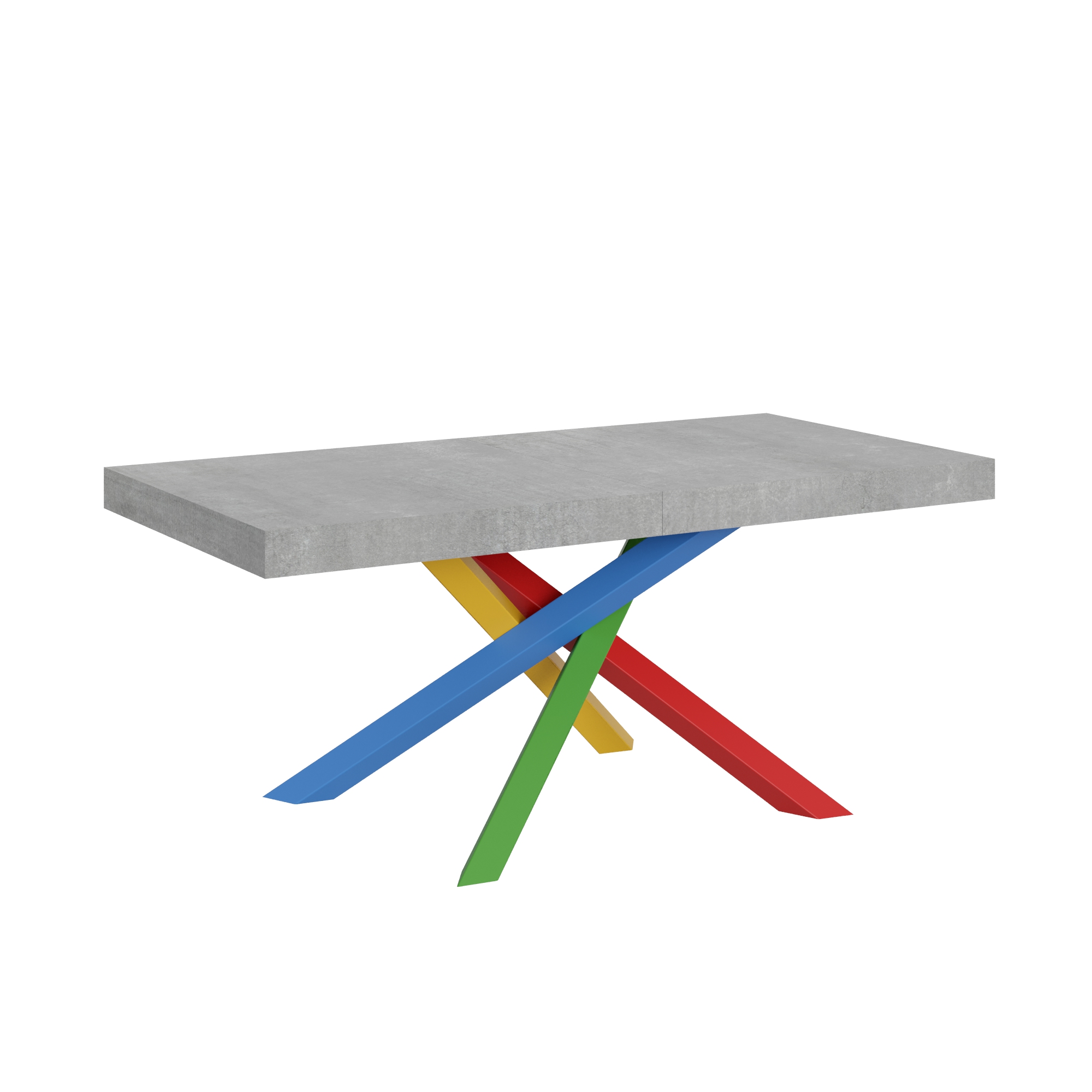 Table Extensible 200/460x90 Cm Volantis Pieds Béton Multicolores 4/b