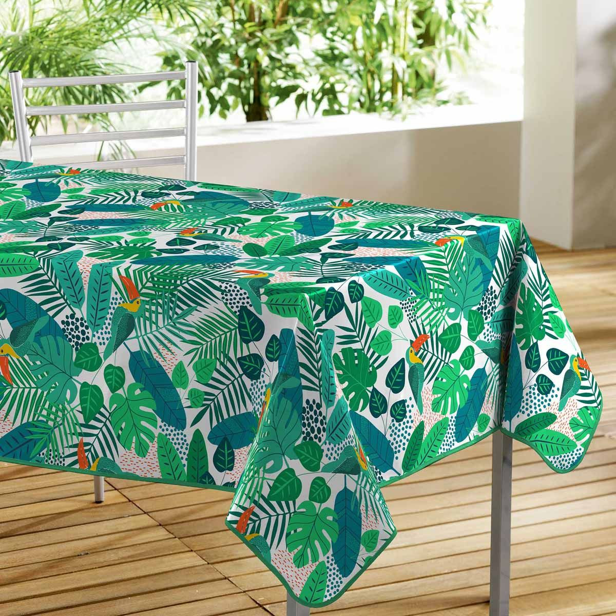 Nappe Toile Cirée Déco "carlita" 140x300cm Blanc