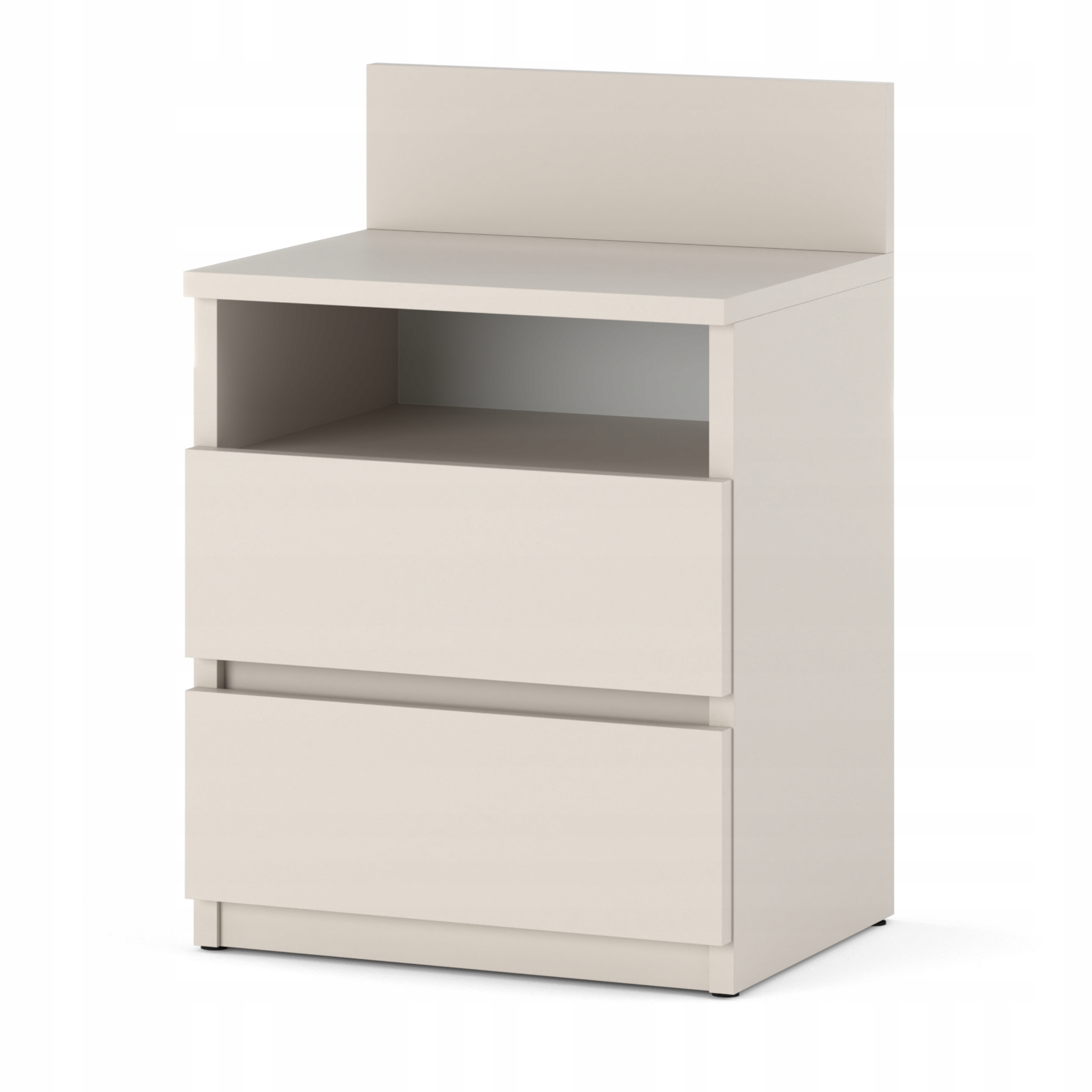 Table De Chevet Cachemire /taupe, 40 Cm, 2 Tiroirs, Meuble De Nuit Pour Chambre À Coucher