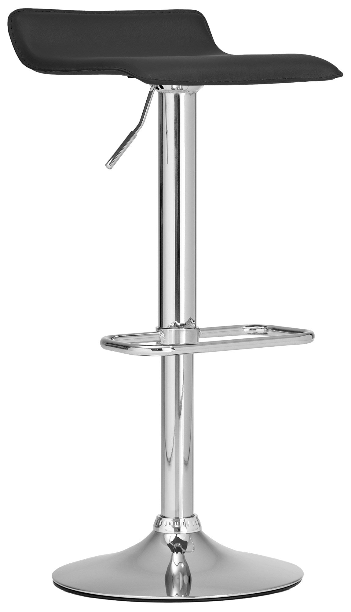 Tabouret De Bar X1 Avec Repose-pieds Siège Pivotant À 360° Design Simple Pvc Noir 10_0004797