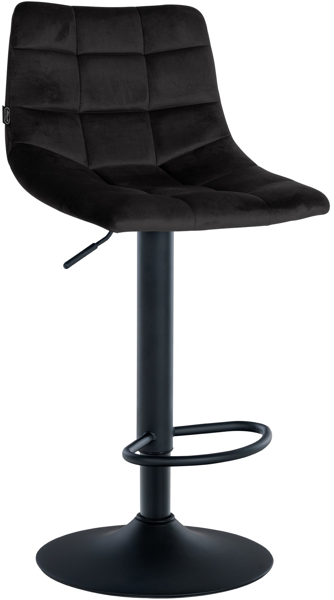 Tabouret De Bar Jerry Velours Noir Noir